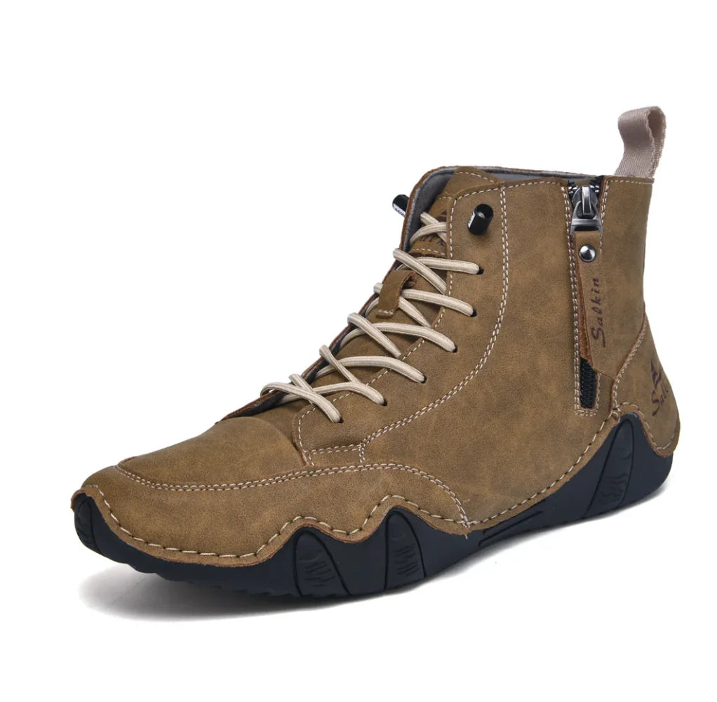 Chaussures Pieds-Nus Zippées Zero-Drop Cuir Vegan Déperlantes